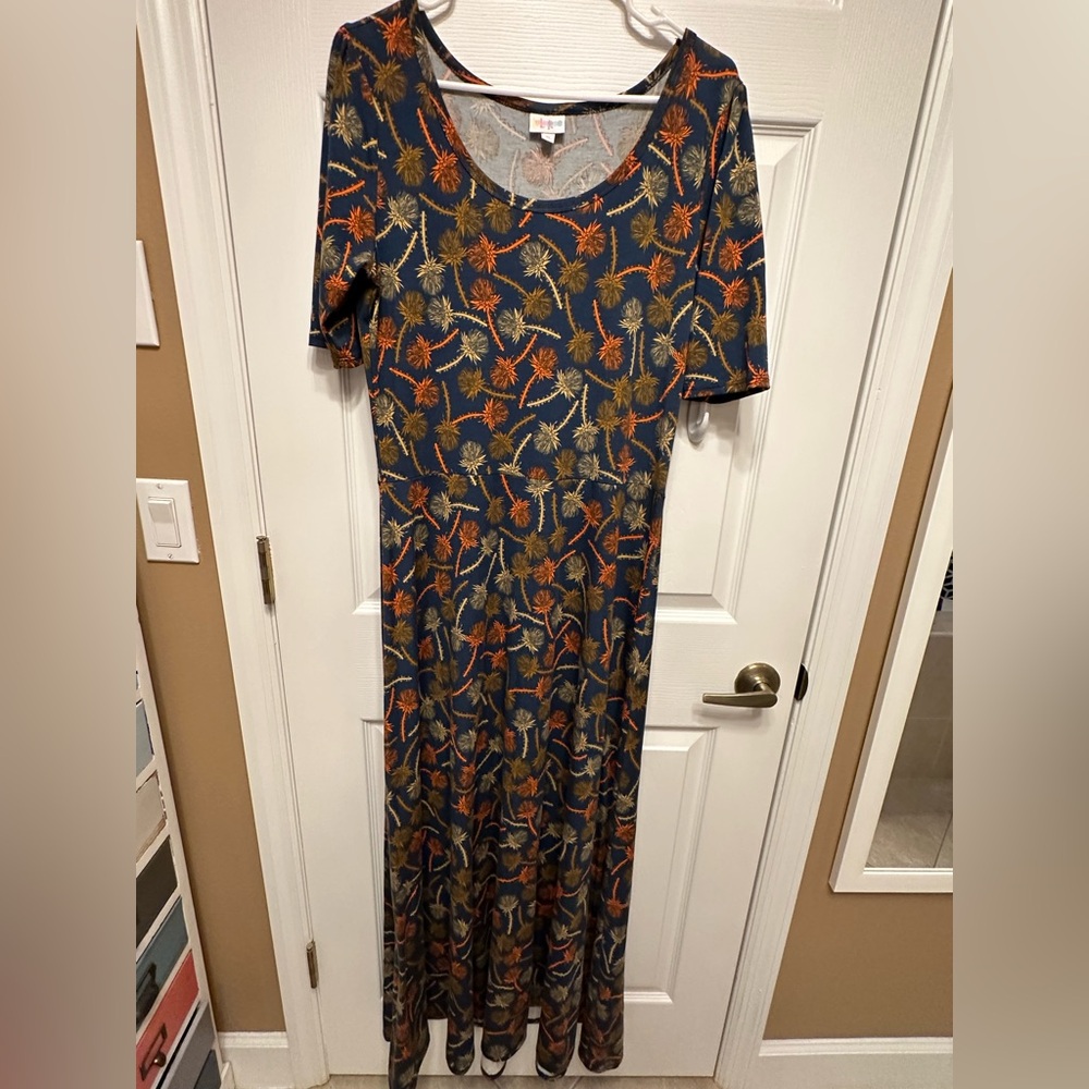 LuLaRoe Floral Maxi Dress with Scoop Neck